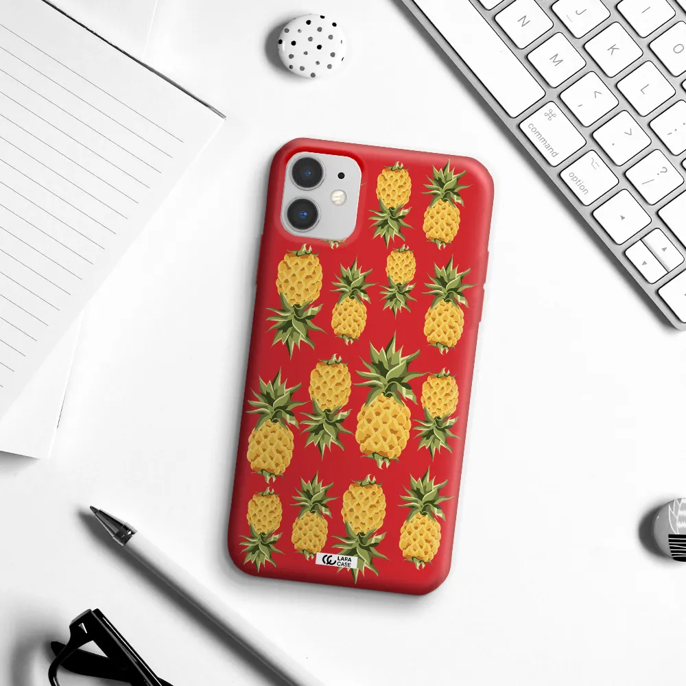 Pineapples Apple iPhone 11 Silicone Imperial Red Case