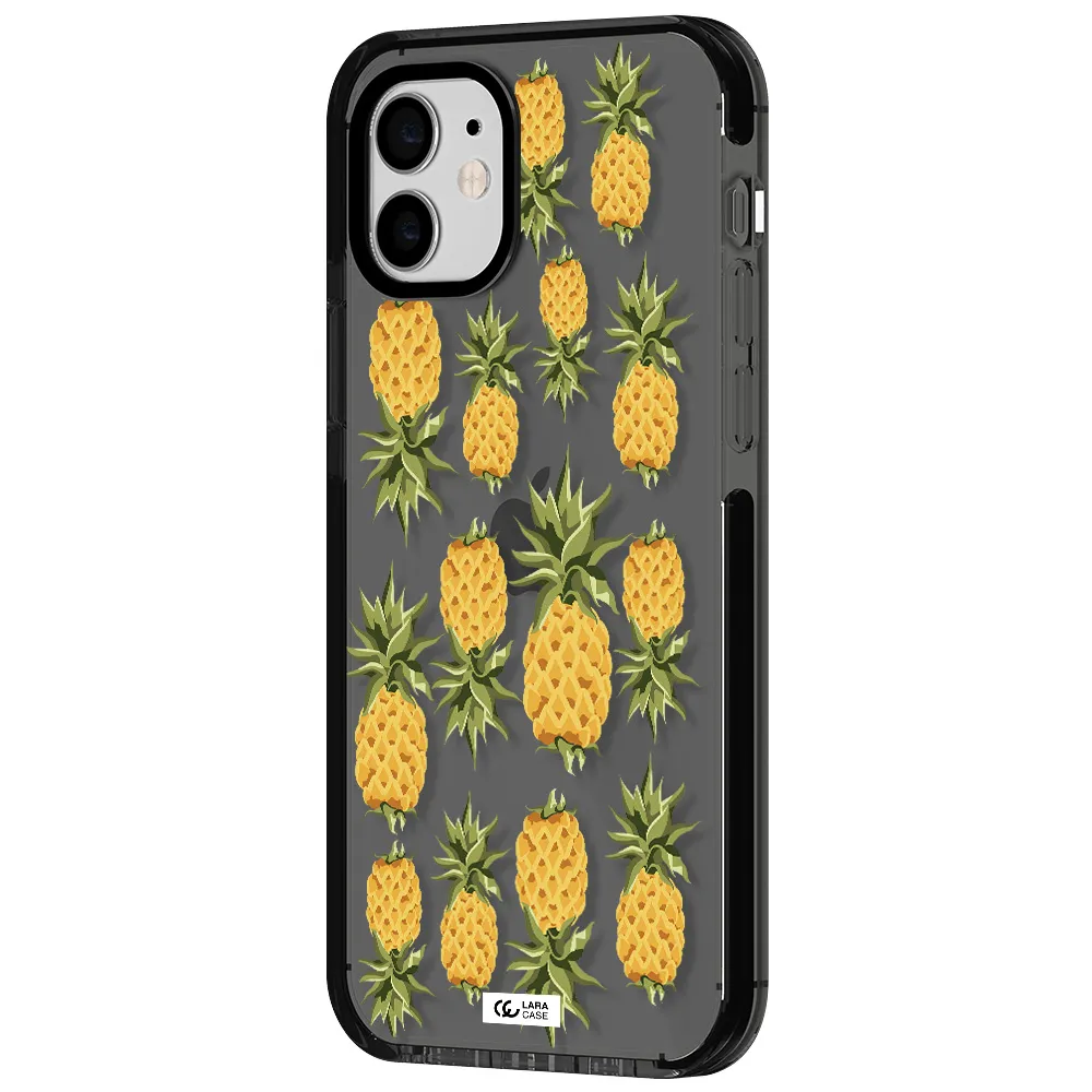 Pineapples Apple iPhone 12 impact Smoke Black Case