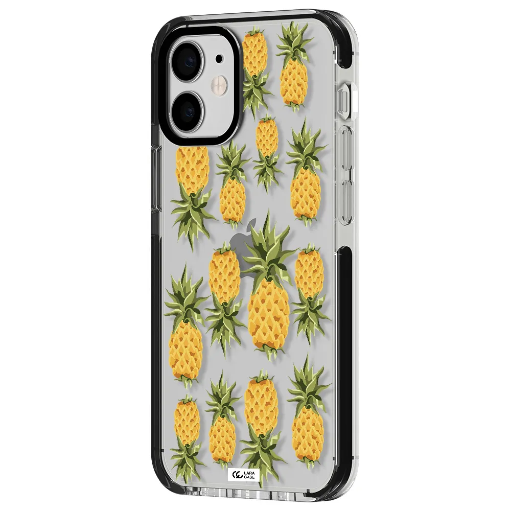 Pineapples Apple iPhone 12 mini impact black border Case