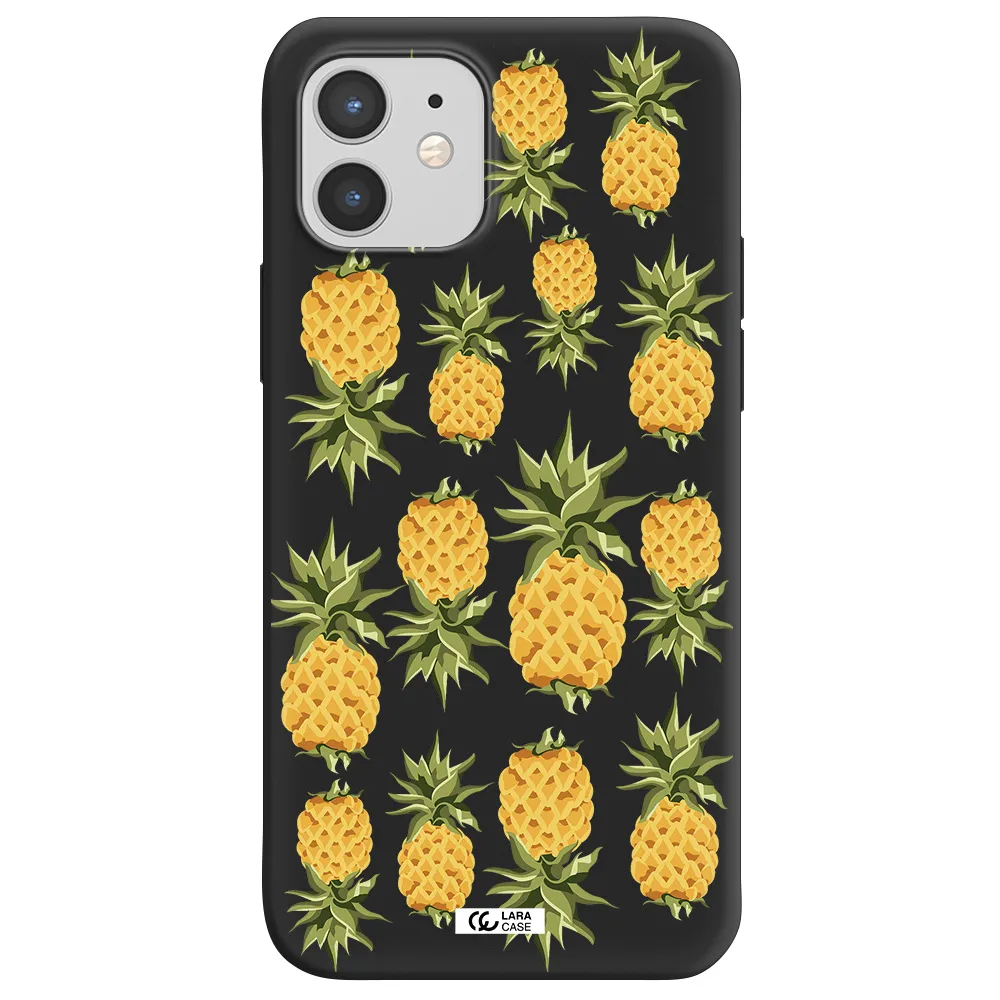 Pineapples Apple iPhone 12 mini Silicone black Case