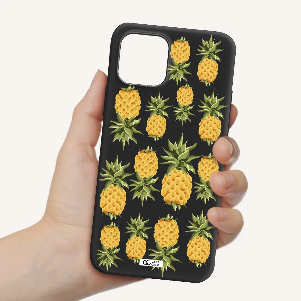 Pineapples Apple iPhone 12 mini Silicone black Case