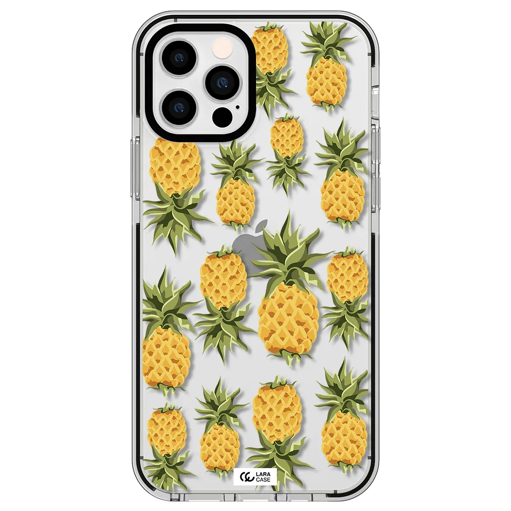Pineapples Apple iPhone 12 pro impact black border Case