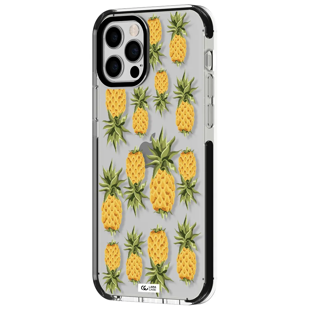 Pineapples Apple iPhone 12 pro impact black border Case
