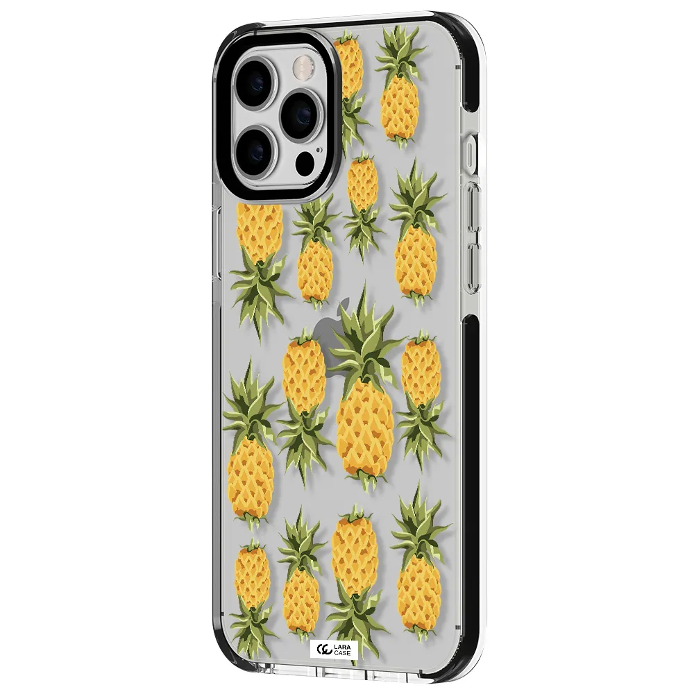 Pineapples Apple iPhone 12 pro max impact black border Case