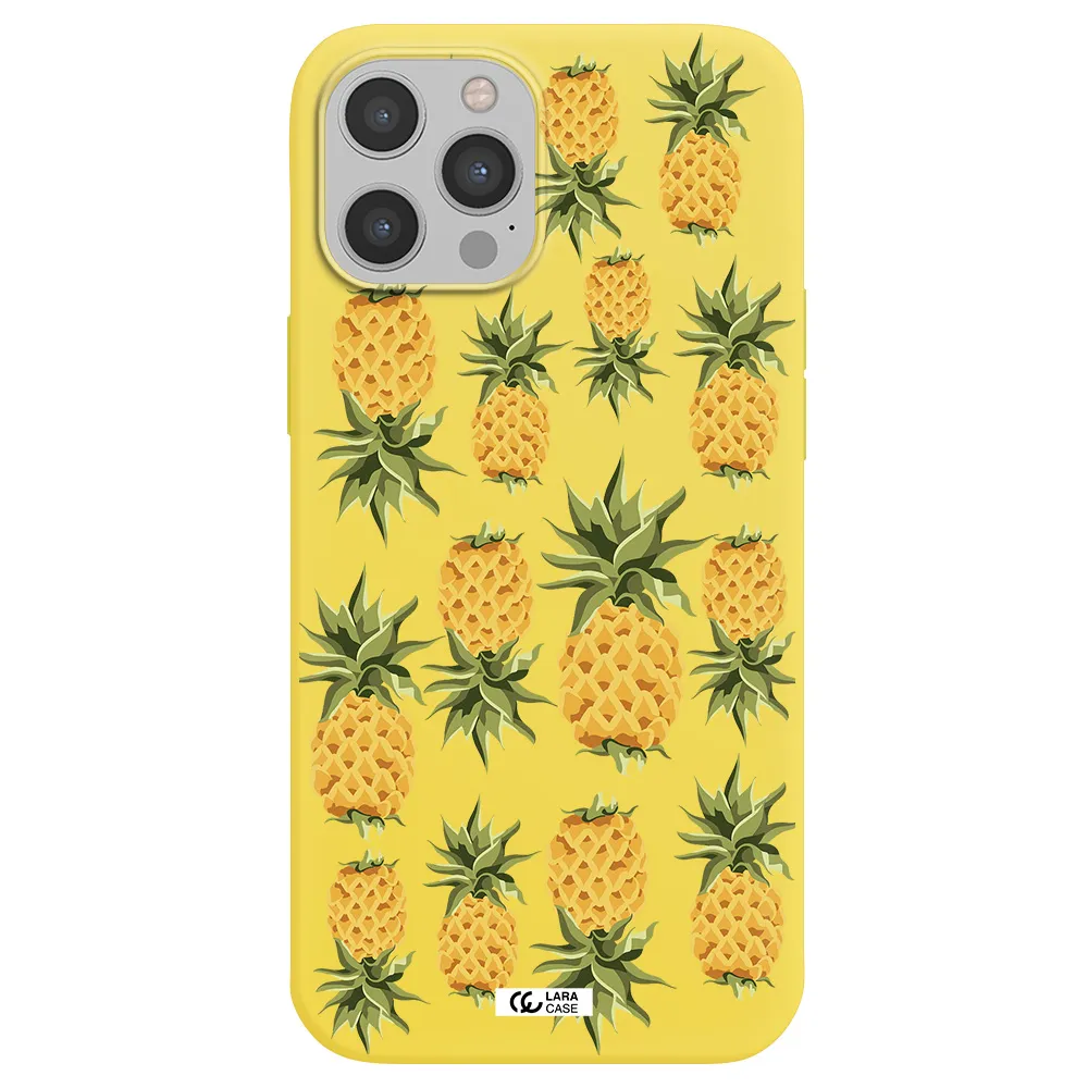 Pineapples Apple iPhone 12 pro max Silicone canary yellow Case