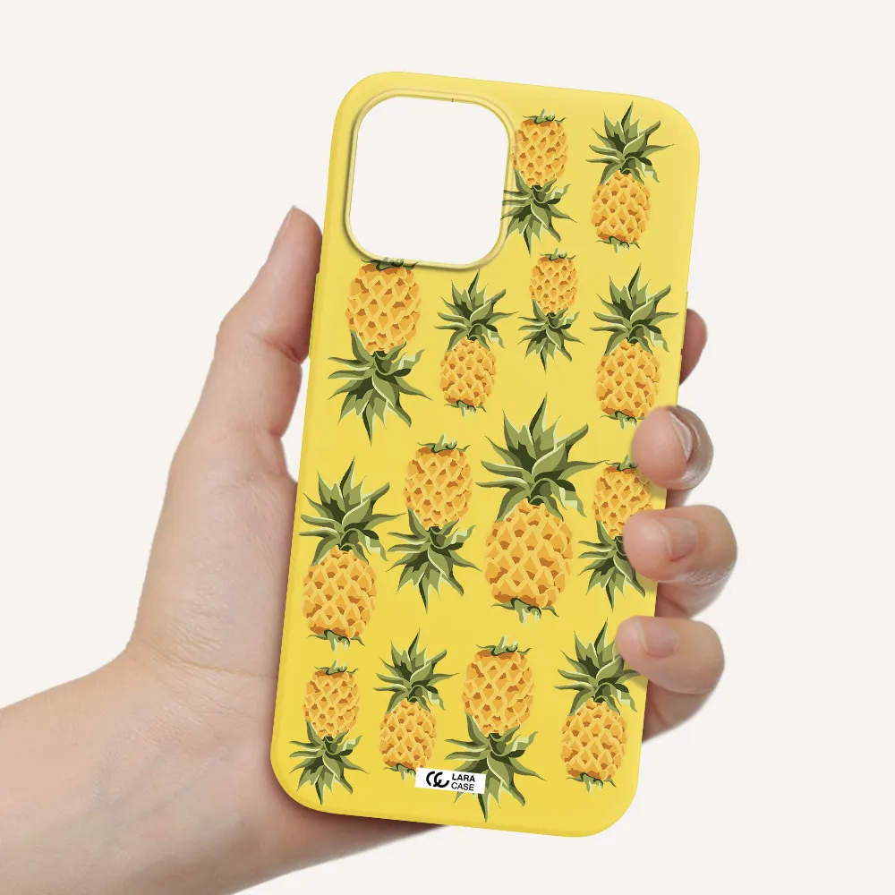 Pineapples Apple iPhone 12 pro max Silicone canary yellow Case