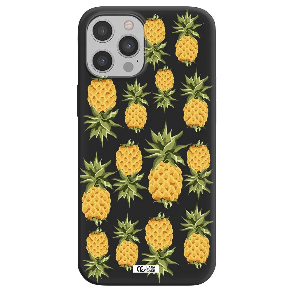 Pineapples Apple iPhone 12 pro Silicone black Case