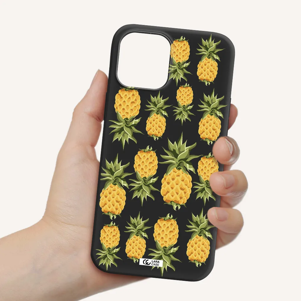 Pineapples Apple iPhone 12 pro Silicone black Case