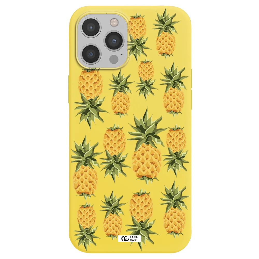 Pineapples Apple iPhone 12 pro Silicone canary yellow Case