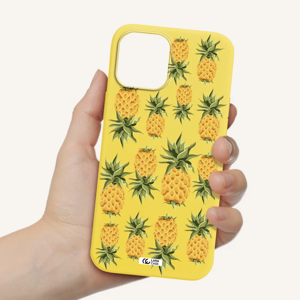Pineapples Apple iPhone 12 pro Silicone canary yellow Case