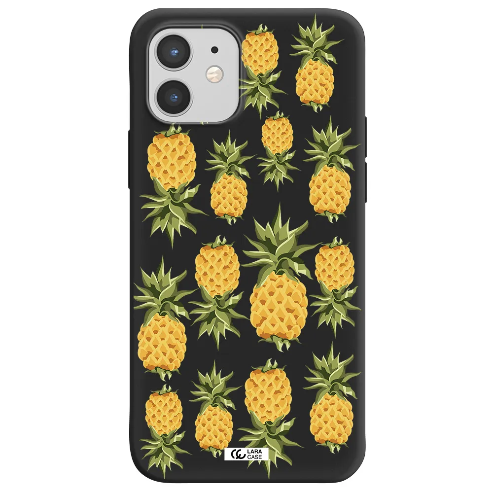 Pineapples Apple iPhone 12 Silicone black Case