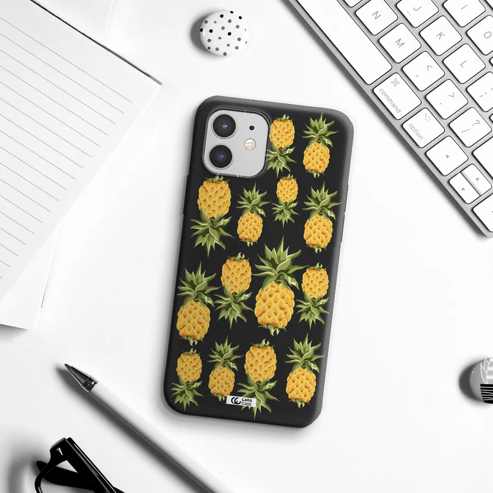 Pineapples Apple iPhone 12 Silicone black Case