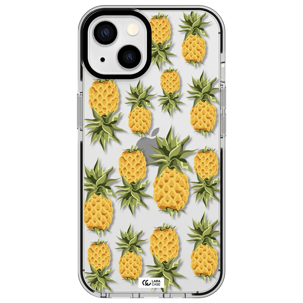 Pineapples Apple iPhone 13 impact black border Case