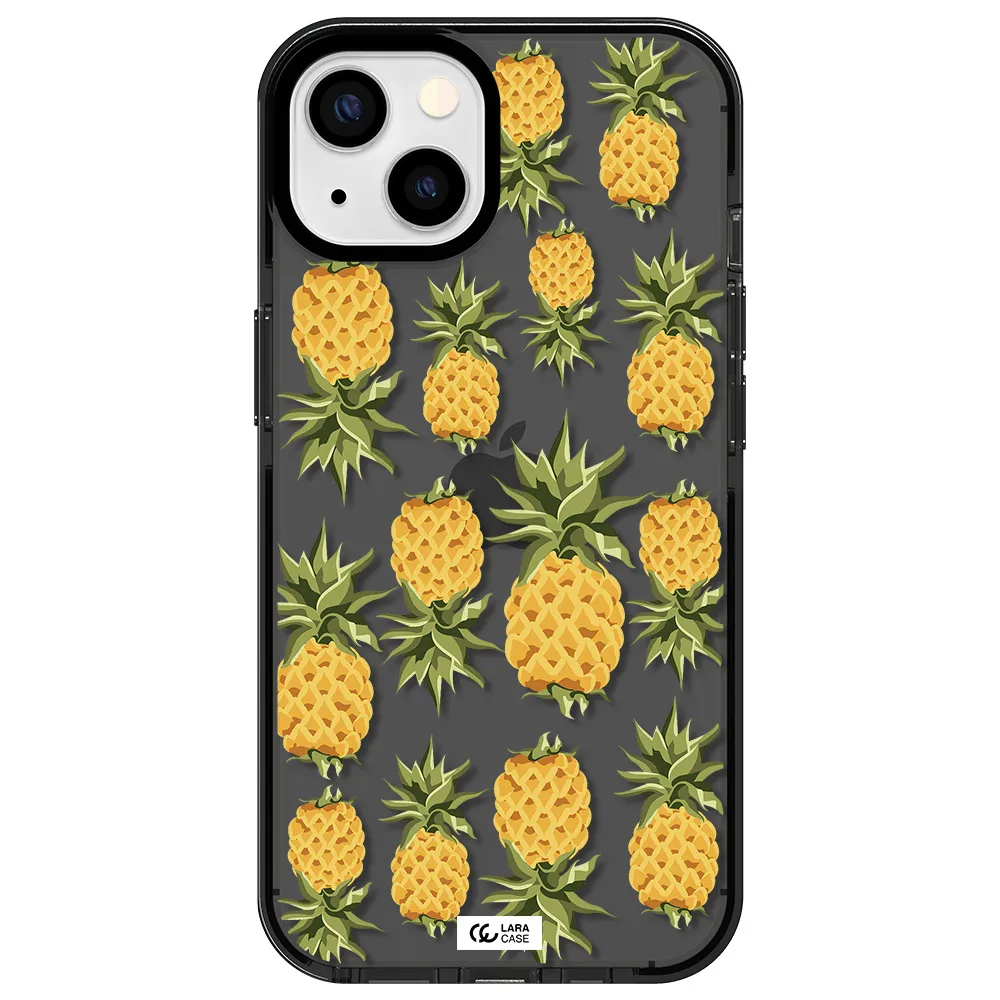 Pineapples Apple iPhone 13 impact Smoke Black Case