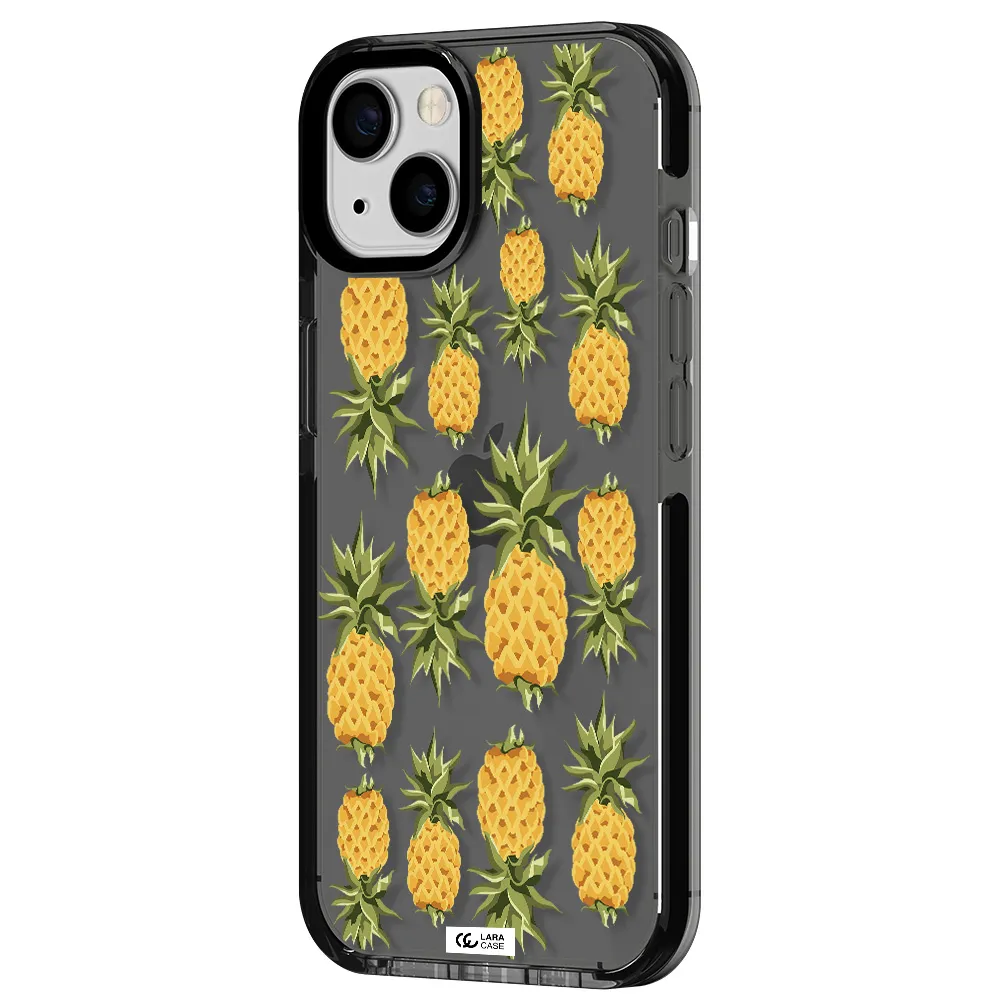 Pineapples Apple iPhone 13 impact Smoke Black Case