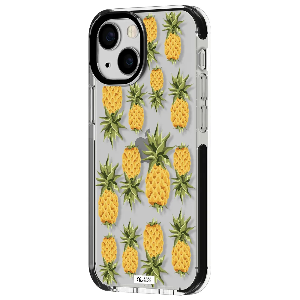 Pineapples Apple iPhone 13 mini impact black border Case
