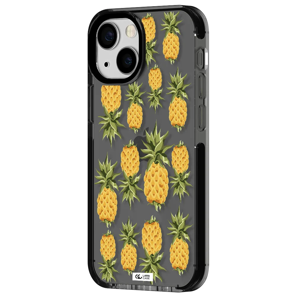 Pineapples Apple iPhone 13 mini impact Smoke Black Case