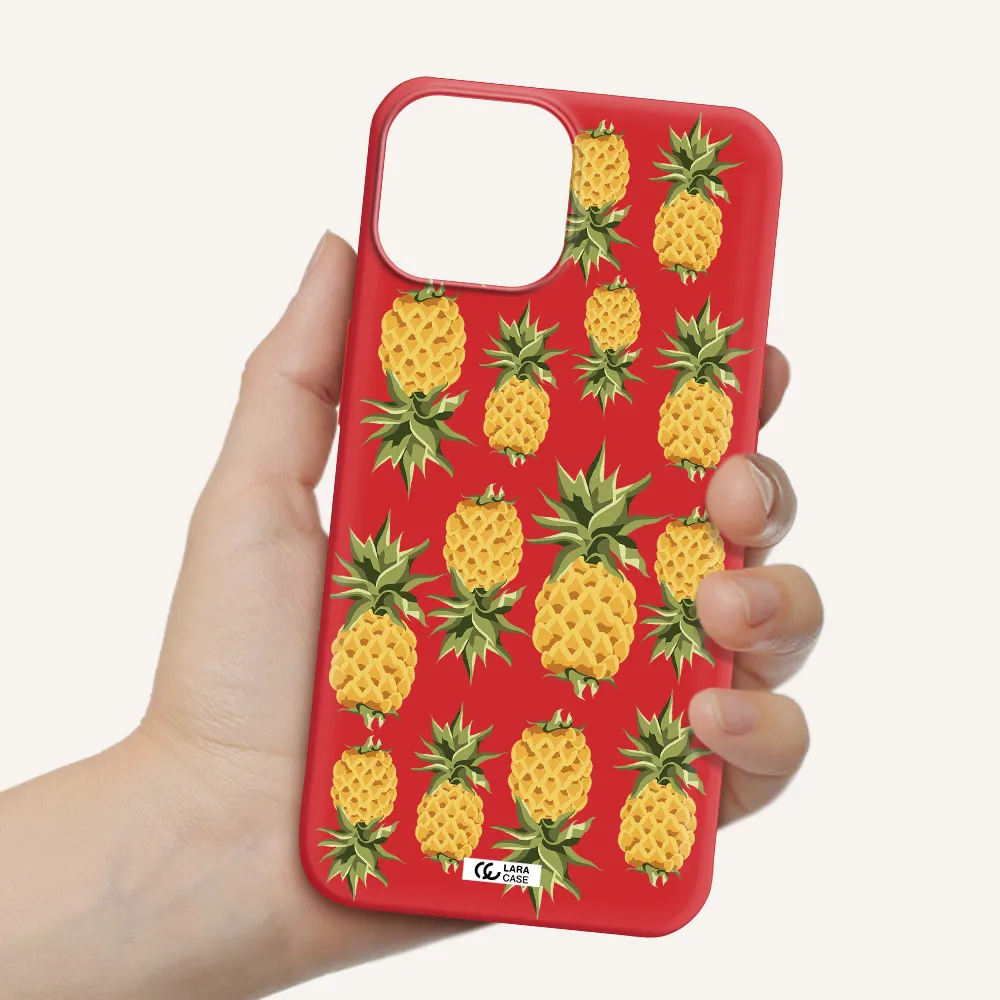 Pineapples Apple iPhone 13 mini Silicone Imperial Red Case