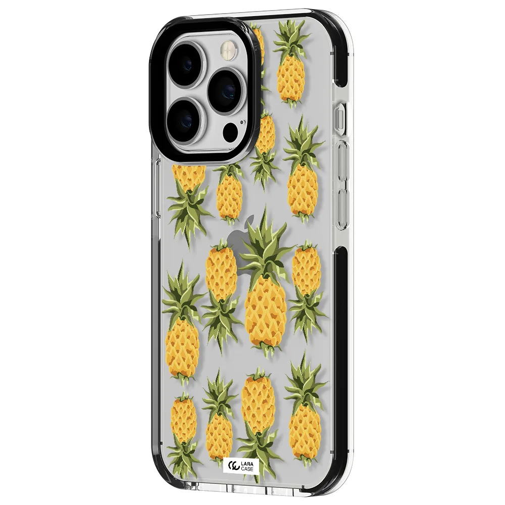 Pineapples Apple iPhone 13 Pro impact black border Case