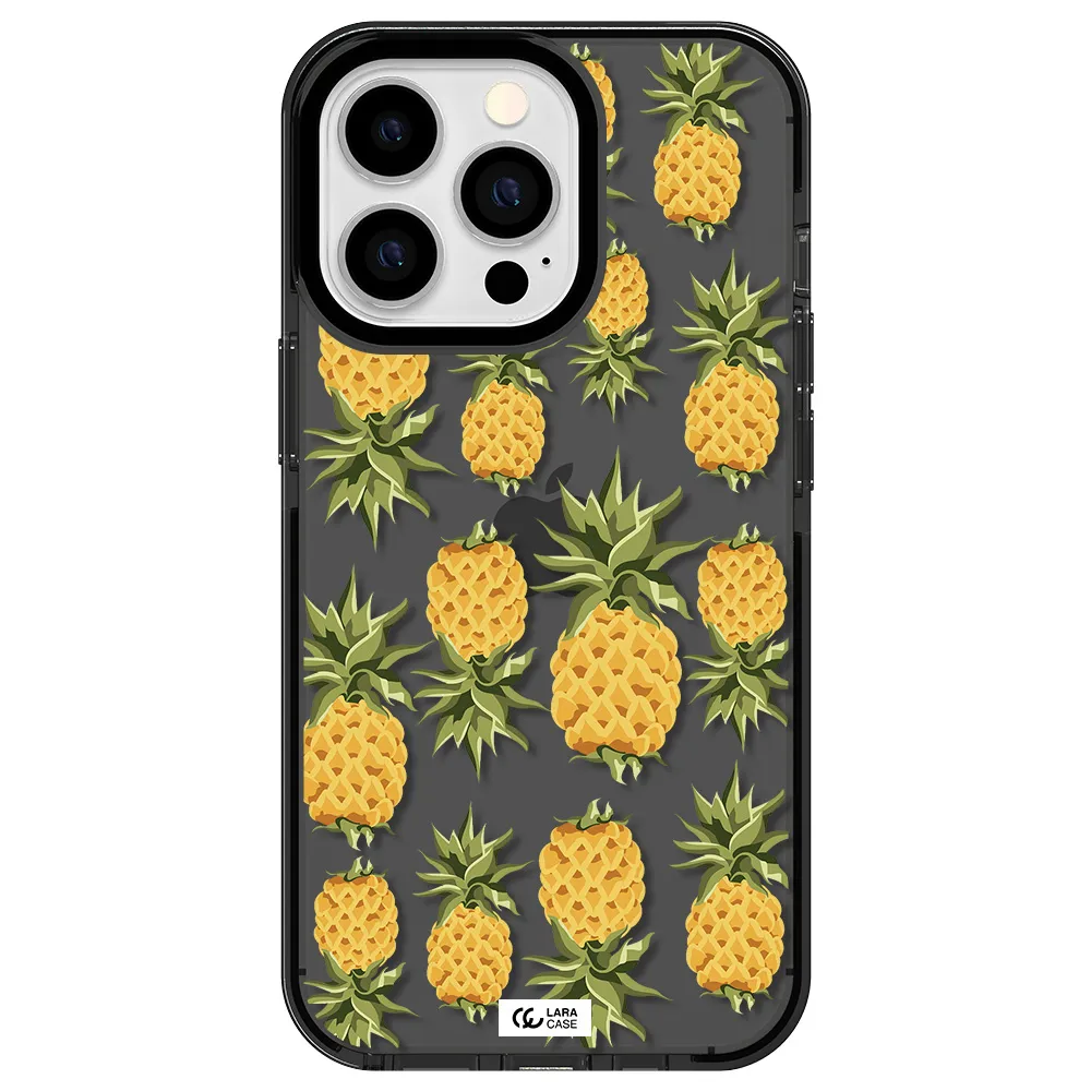 Pineapples Apple iPhone 13 Pro impact Smoke Black Case