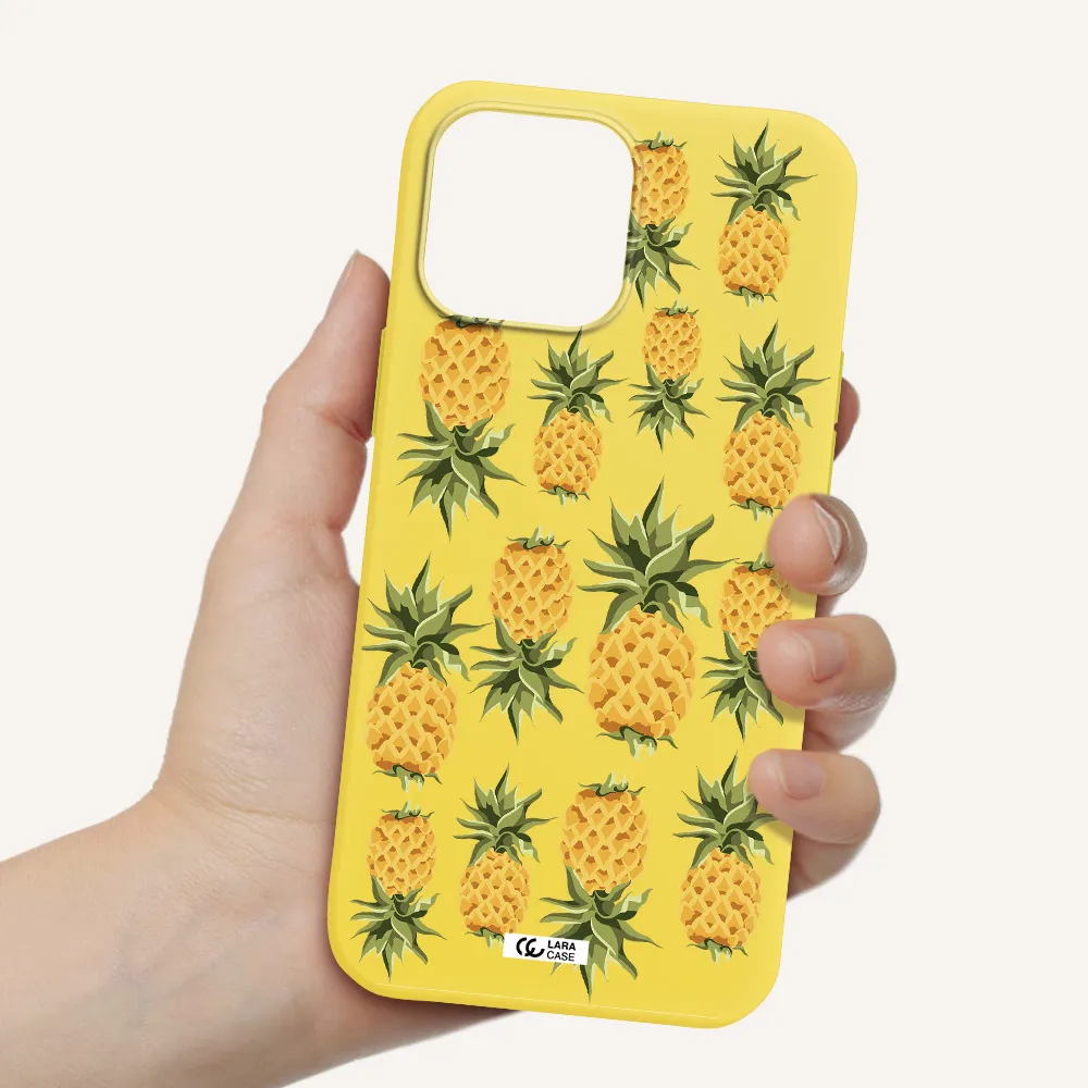 Pineapples Apple iPhone 13 Pro Max Silicone canary yellow Case