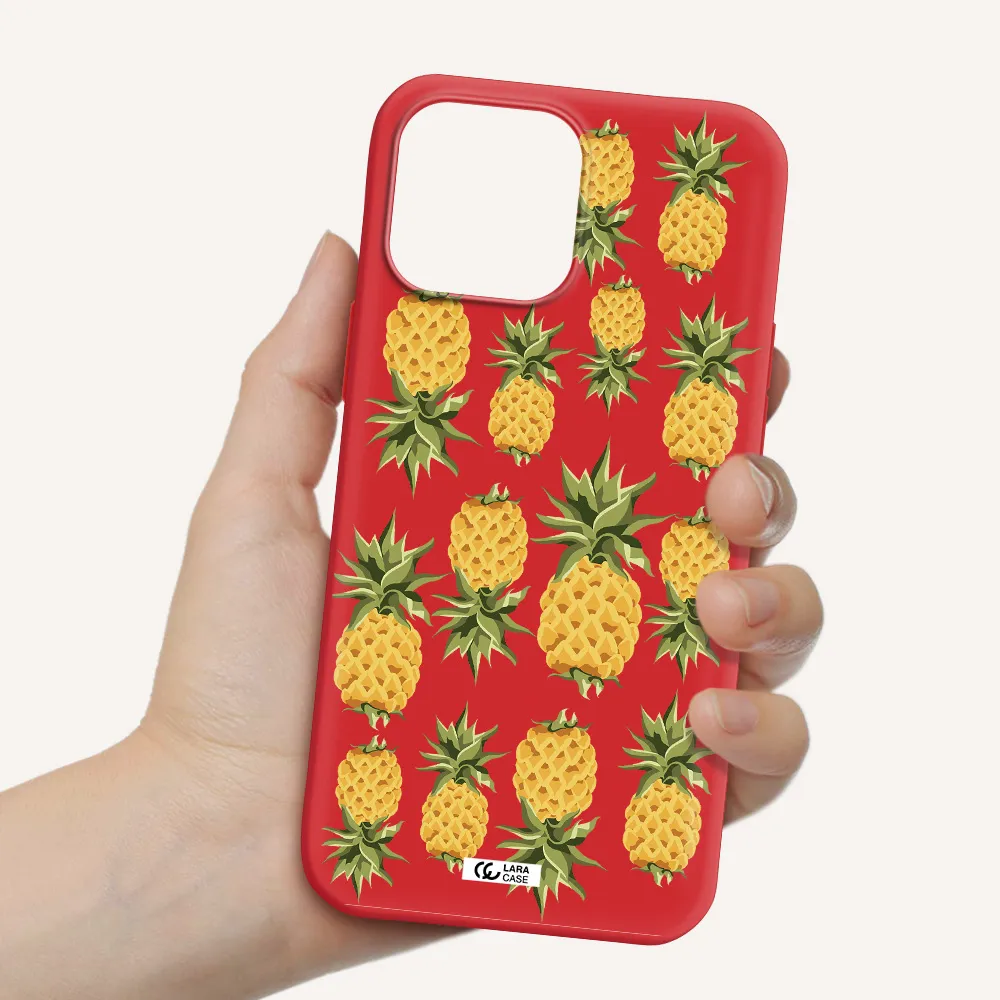 Pineapples Apple iPhone 13 Pro Max Silicone Imperial Red Case
