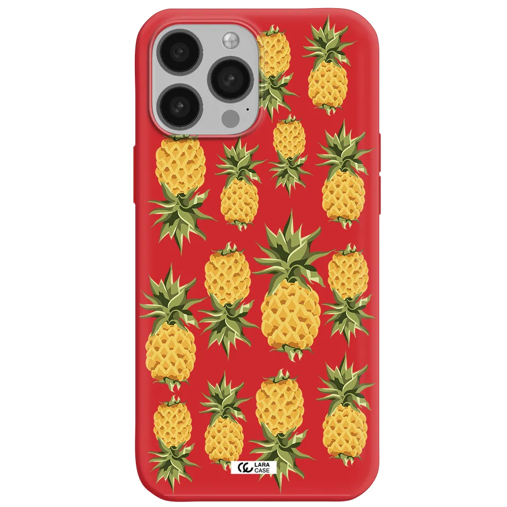Pineapples Apple iPhone 13 Pro Silicone Imperial Red Case