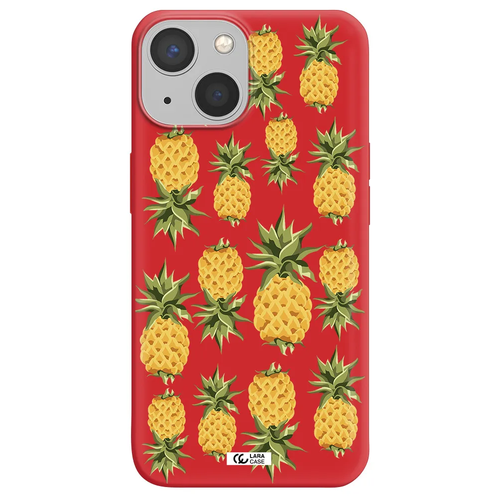 Pineapples Apple iPhone 13 Silicone Imperial Red Case