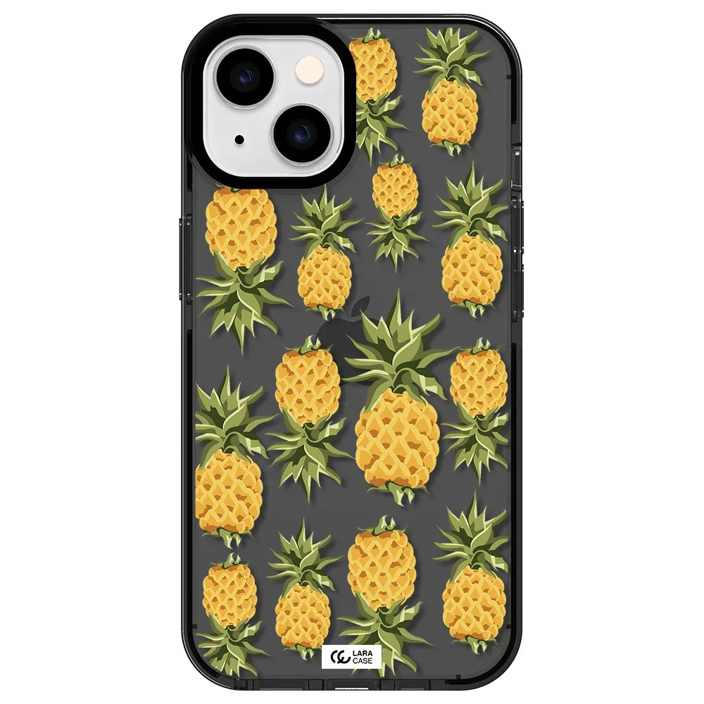 Pineapples Apple iPhone 14 impact Smoke Black Case