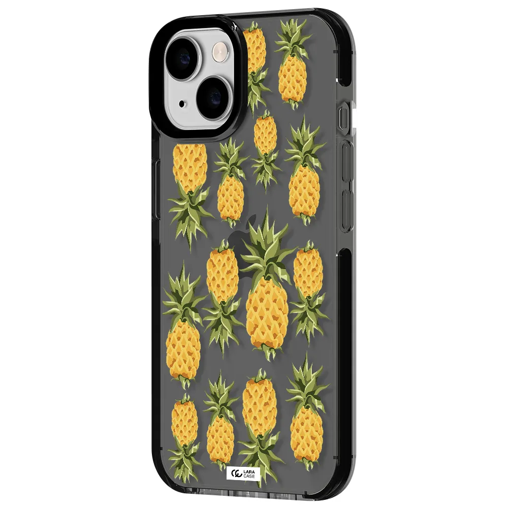 Pineapples Apple iPhone 14 impact Smoke Black Case