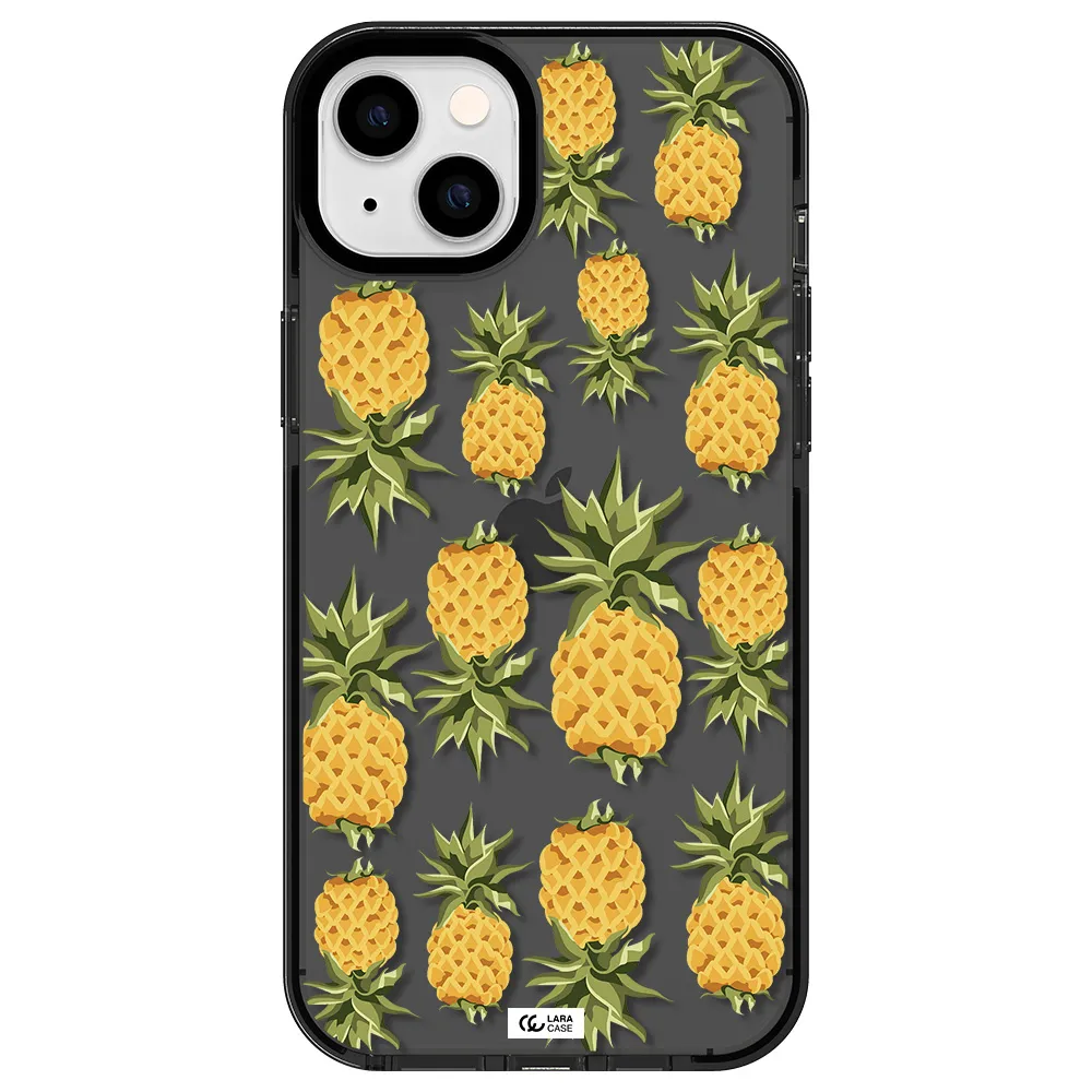 Pineapples Apple iPhone 14 plus impact Smoke Black Case