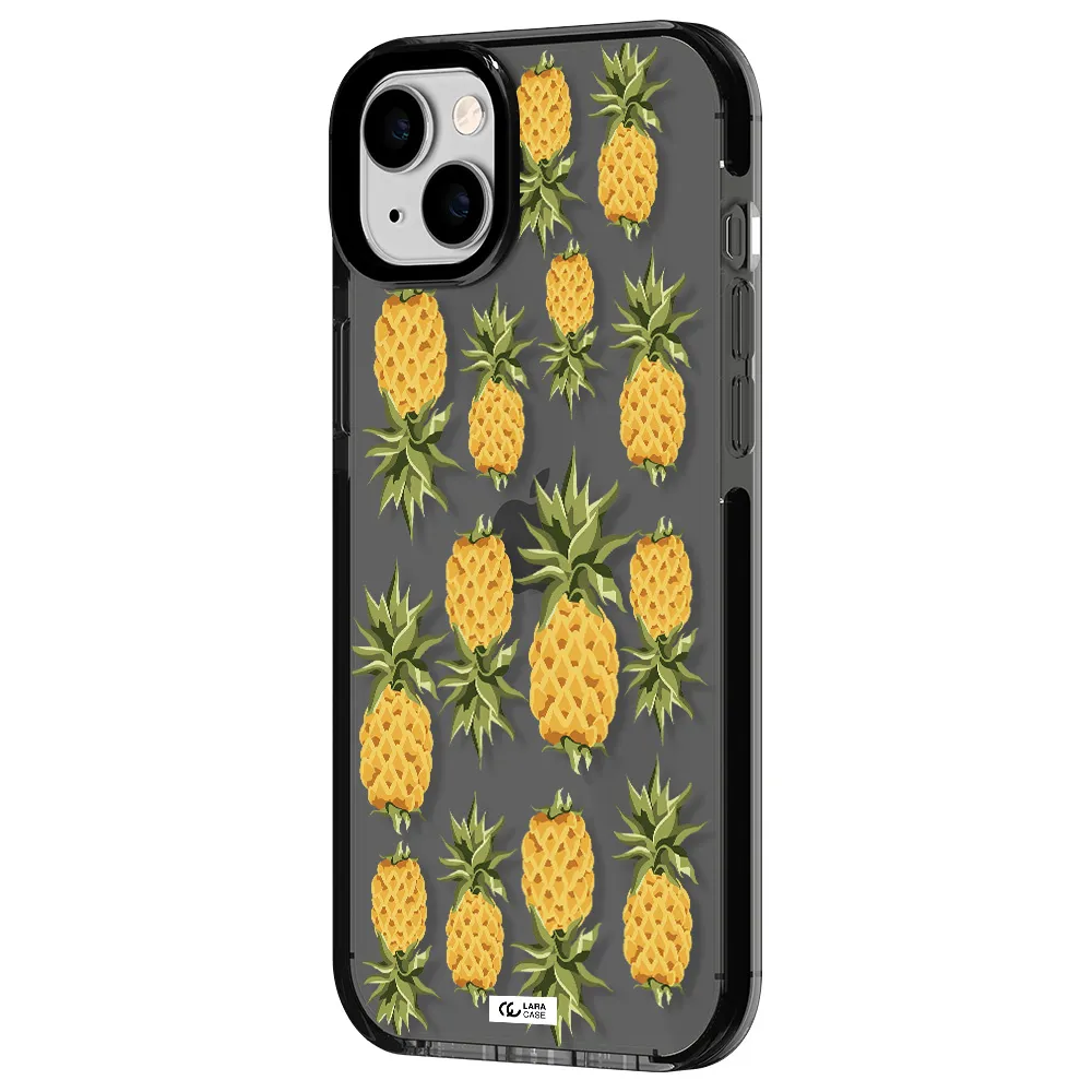 Pineapples Apple iPhone 14 plus impact Smoke Black Case