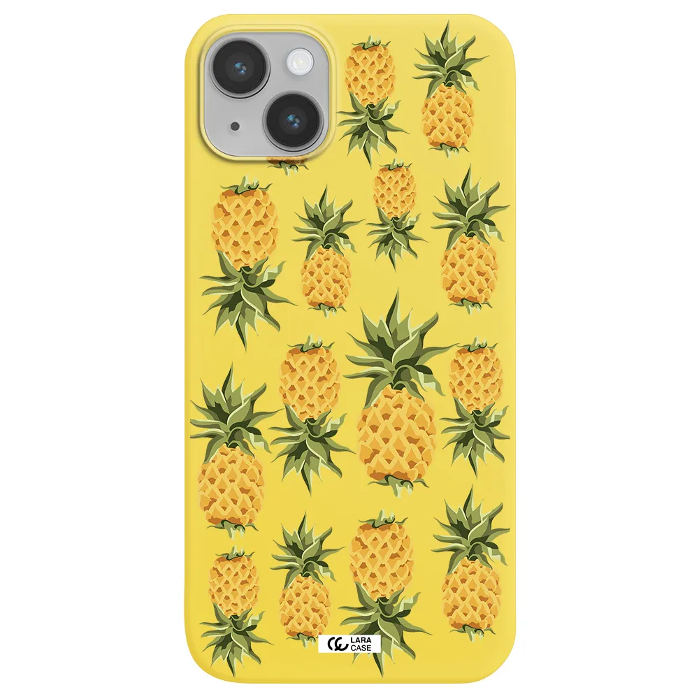 Pineapples Apple iPhone 14 plus Silicone canary yellow Case