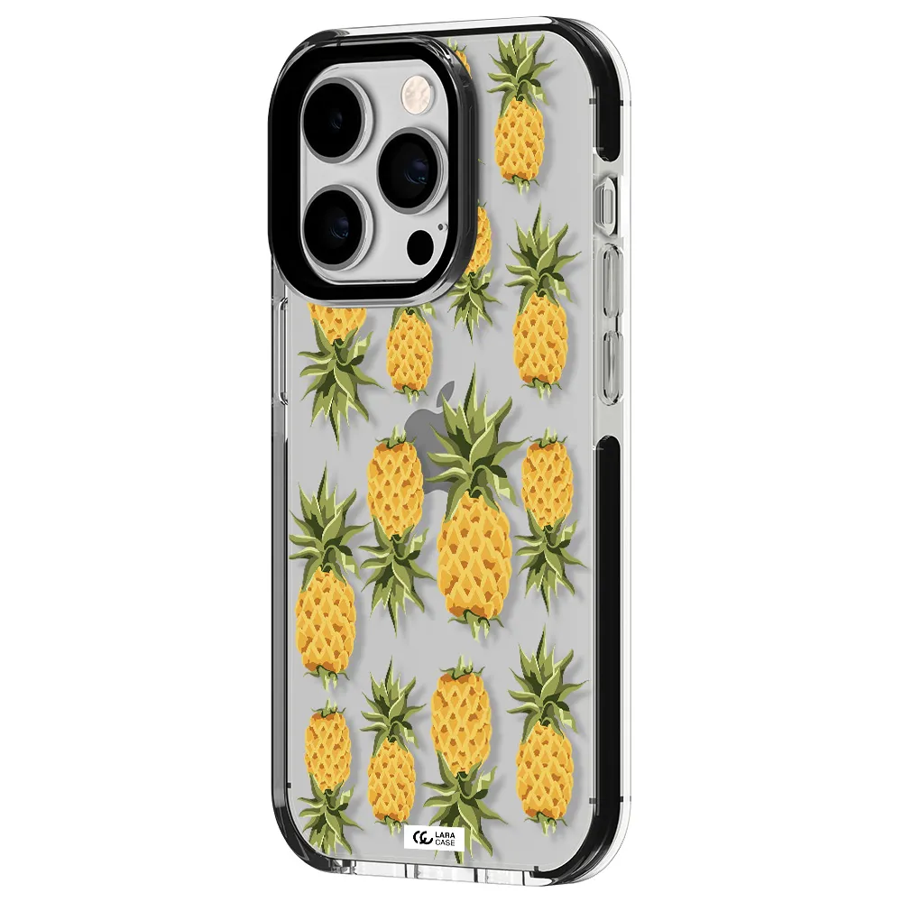 Pineapples Apple iPhone 14 pro impact black border Case
