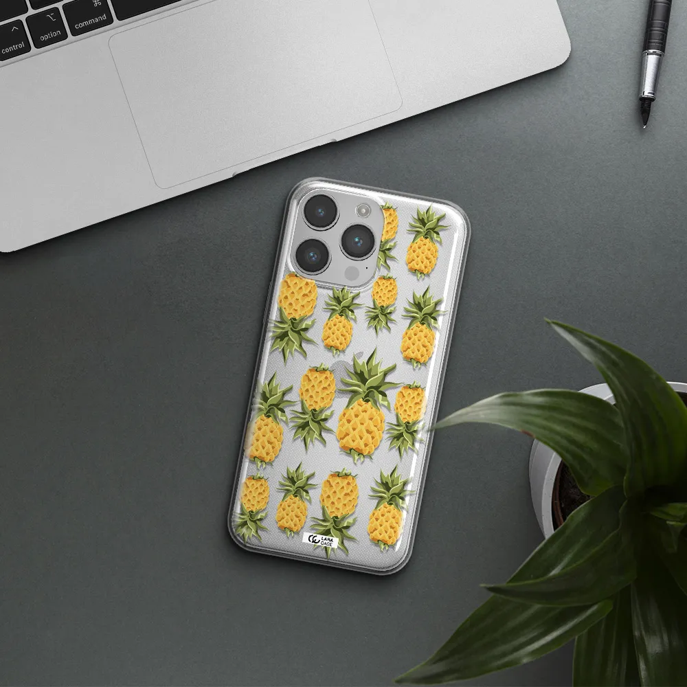 Pineapples Apple iPhone 14 pro max Clear TPU Case
