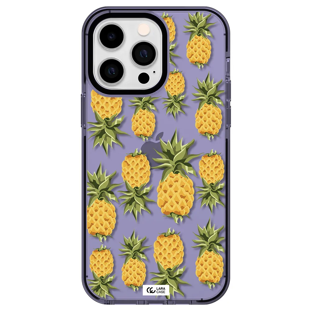 Pineapples Apple iPhone 14 pro max impact Lilac Case