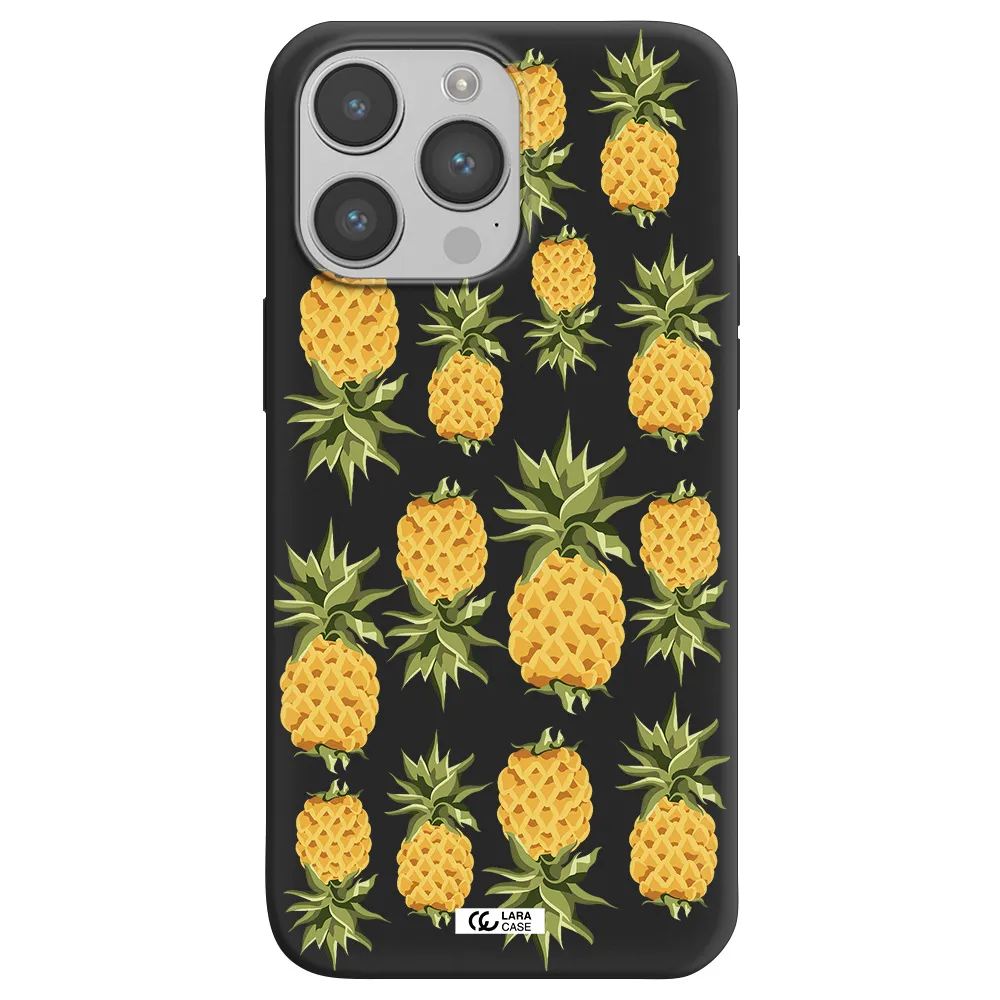 Pineapples Apple iPhone 14 pro max Silicone black Case