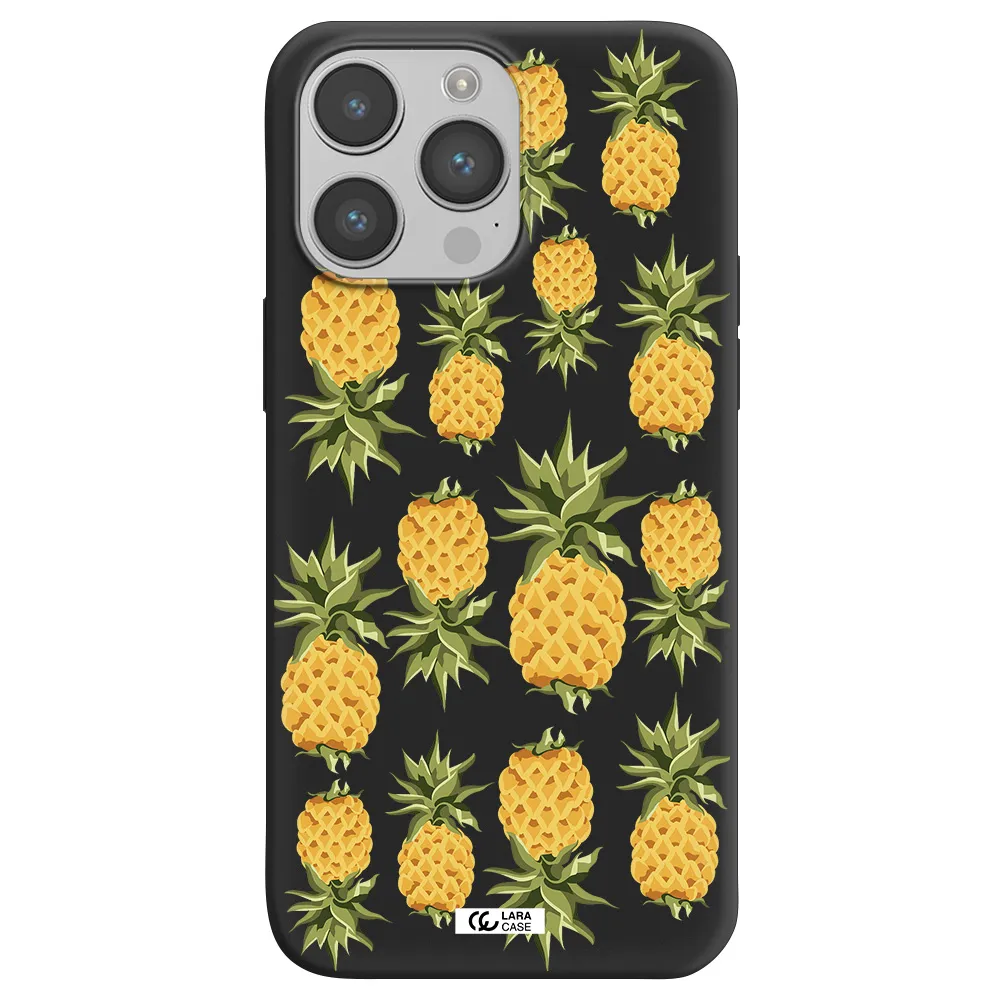Pineapples Apple iPhone 14 pro Silicone black Case