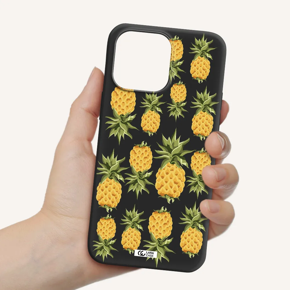 Pineapples Apple iPhone 14 pro Silicone black Case