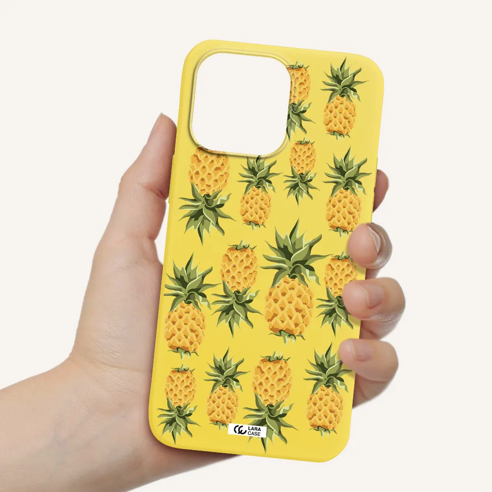 Pineapples Apple iPhone 14 pro Silicone canary yellow Case