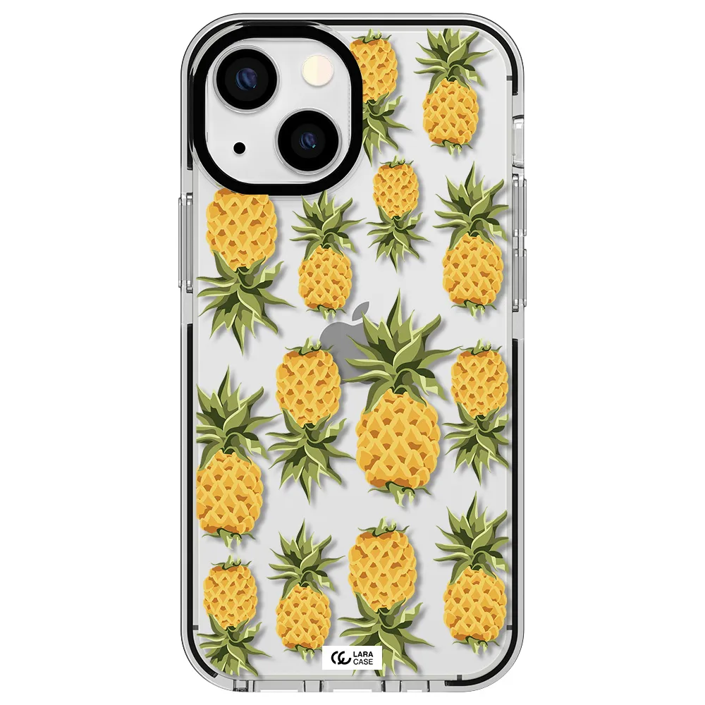Pineapples Apple iPhone 15 impact black border Case