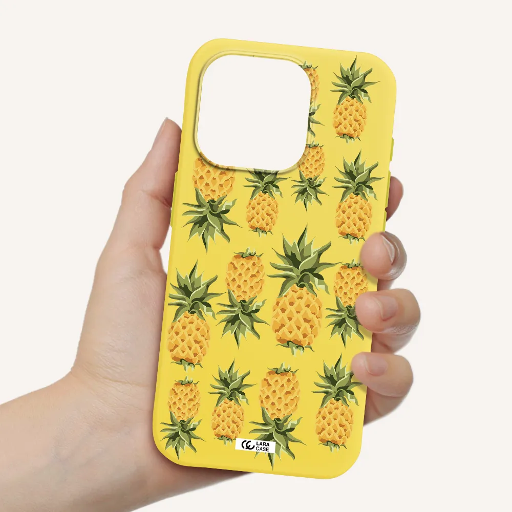 Pineapples Apple Iphone 15 Pro Silicone Canary Yellow Case