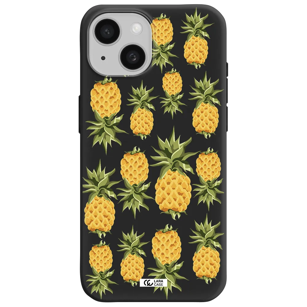 Pineapples Apple iPhone 15 Silicone black Case