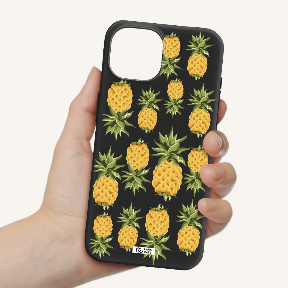 Pineapples Apple iPhone 15 Silicone black Case