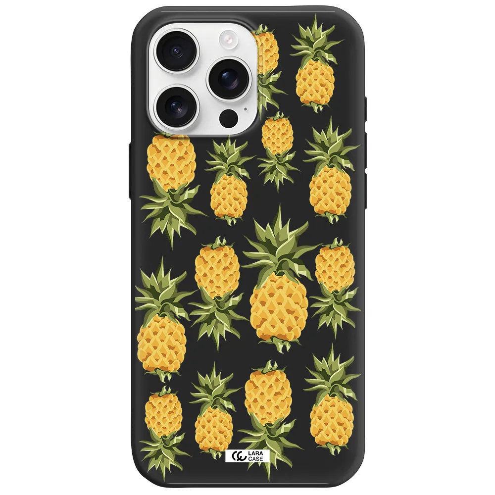 Pineapples Apple Iphone 16 Pro Max Silicone Black Case