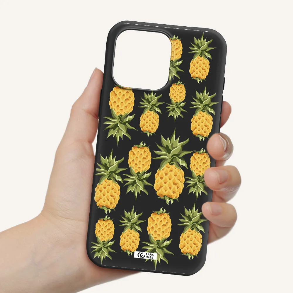 Pineapples Apple Iphone 16 Pro Max Silicone Black Case
