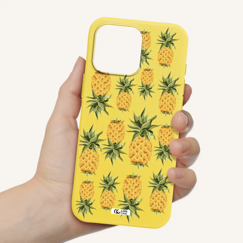 Pineapples Apple Iphone 16 Pro Max Silicone Canary Yellow Case