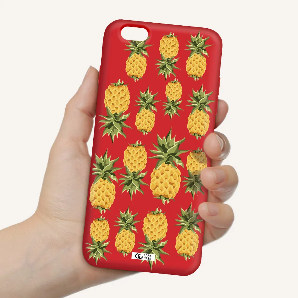 Pineapples Apple iPhone 6 plus Silicone Imperial Red Case