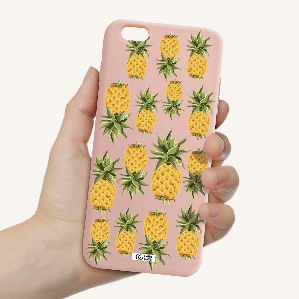 Pineapples Apple iPhone 6 plus Silicone pastel pink Case
