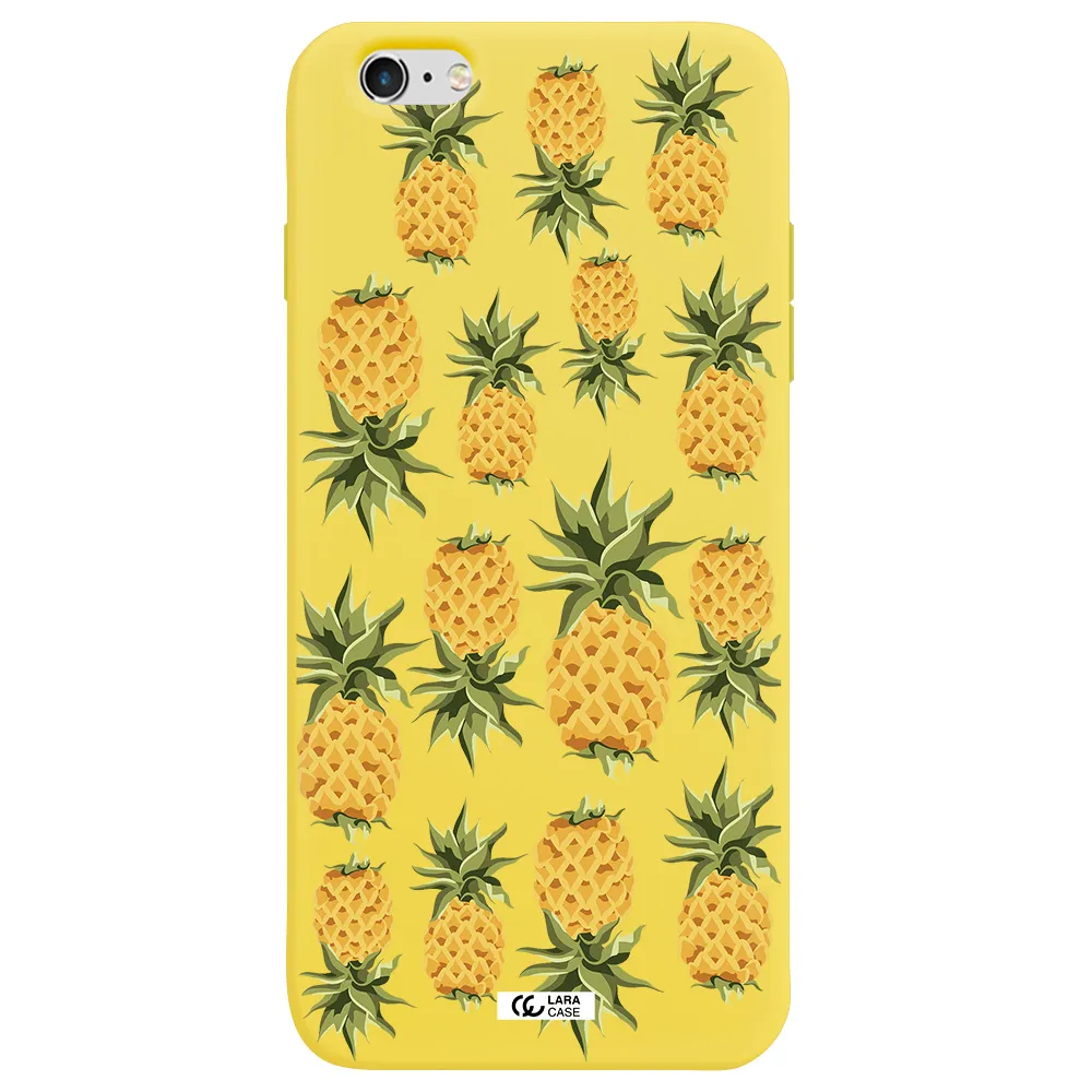 Pineapples Apple iPhone 6 s plus Silicone canary yellow Case